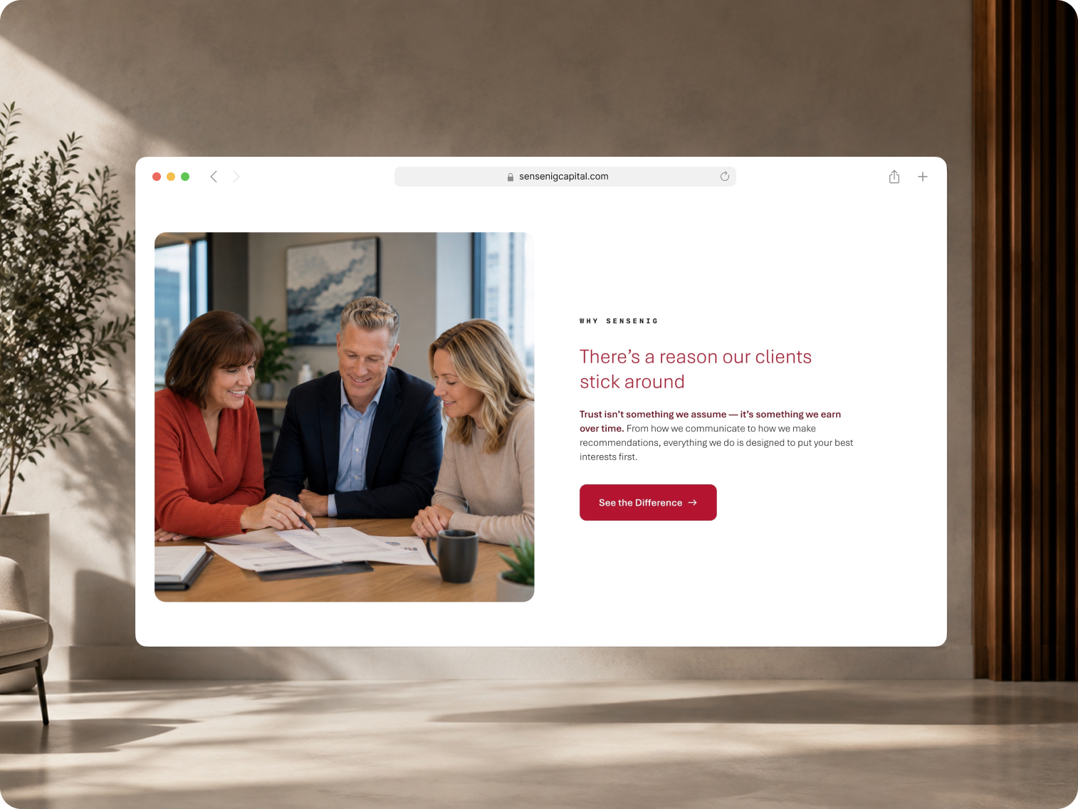 Sensenig Capital website design