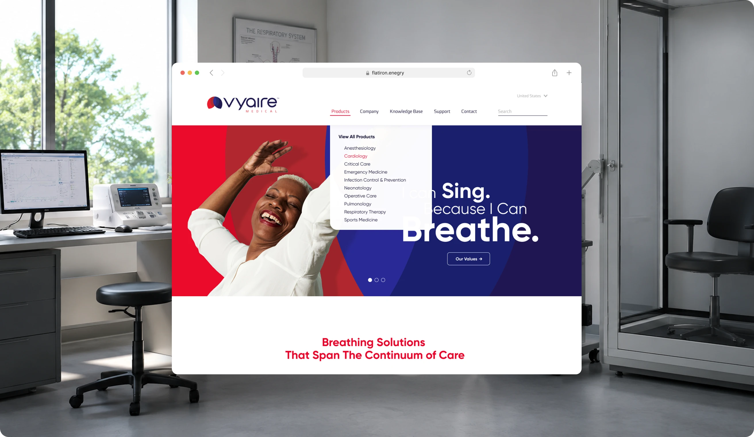 Vyaire Medical website design